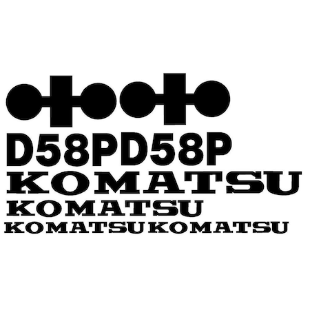 Aftermarket Komatsu Dozer D58P Black Decal Set (Brand New) KOMD58PDECALSET